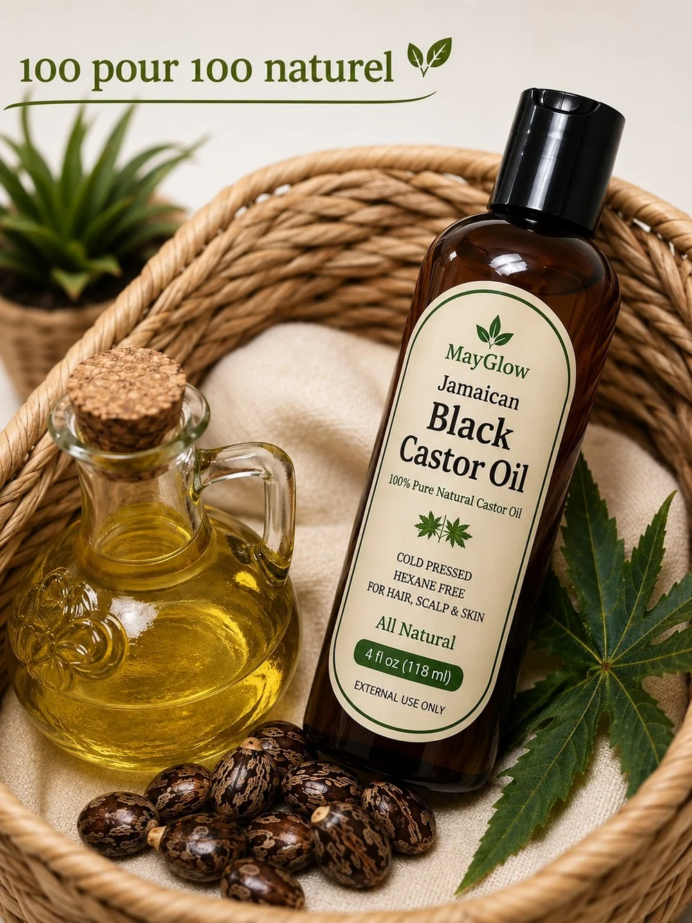 MayGlow Jamaican Black Castor Oil – 2 Pack (4 fl oz Each / 8 fl oz Total)